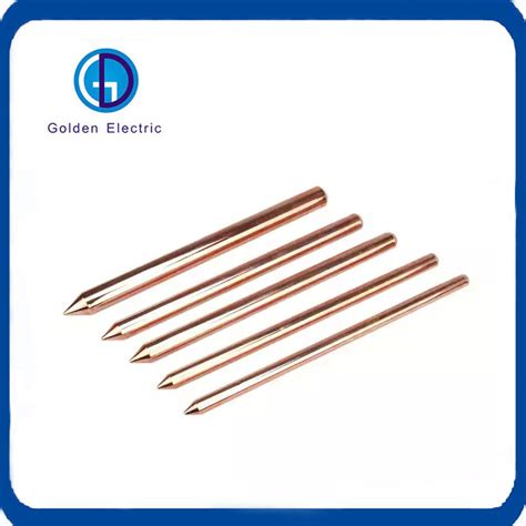 12 7mm 14 2mm 16mm Copper Bonded Earth Rod Copper Ground Earthing Rod