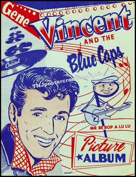 Gene Vincent And The Blue Caps Poster 1950s Rock And Roll Rockabilly By