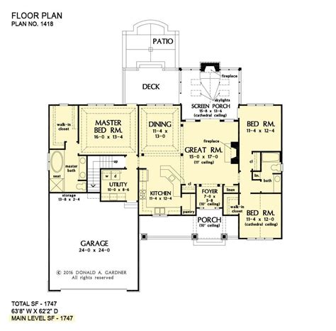 3 Bedroom Single Story The Tanner Traditional Home Floor Plan Artofit