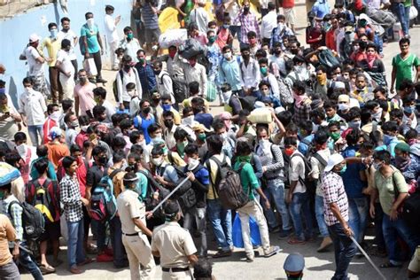 Hundreds Of Migrants Gather Near Mumbais Bandra Station To Go Home