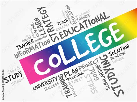 College Word Cloud Collage Education Concept Background Stock Vector