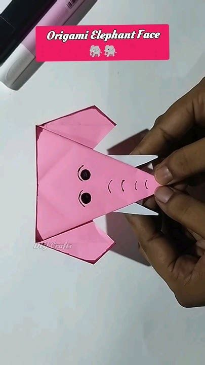 Easy Way Paper Elephant Origami Elephant Face 🐘 Shorts Youtubeshorts Diycrafts Creative