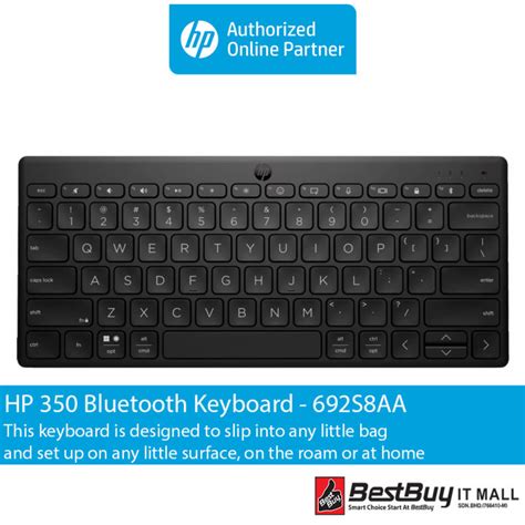 Hp 350 Compact Multi Device Bluetooth Keyboard 692s8aa Black