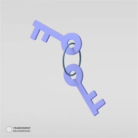 Free PSD Key Icon Isolated 3d Render Illustration