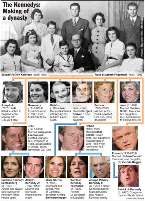 U.S.: Kennedy family tree infographic
