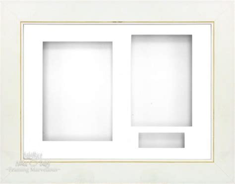 12x9 White Wash 3d Shadow Box Picture Display Frame White 3 Hole