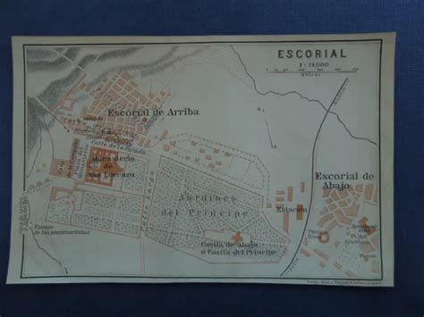 Plan Ancien De L Escorial Espagne Mapa Map Eur Picclick De