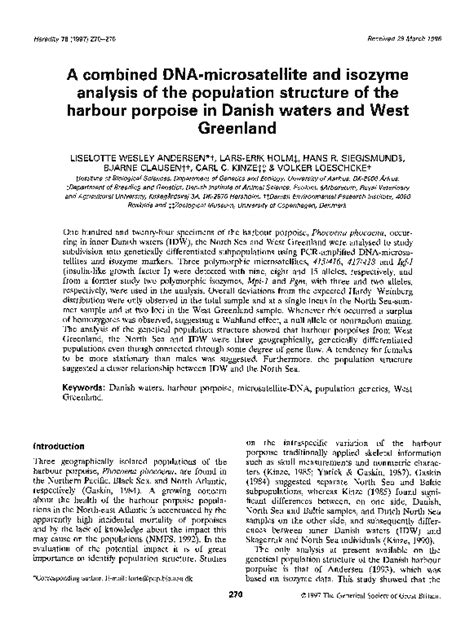 (PDF) A combined DNA-microsatellite and isozyme analysis of the population structure of the ...