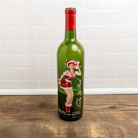 Lady In Red 1st Holiday Edition Pinup Girl Wine Bottle From Kestrel