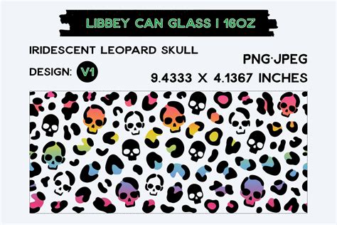 Libbey Can Wrap 16oz Iridescent Leopard Graphic By Irabbit Store