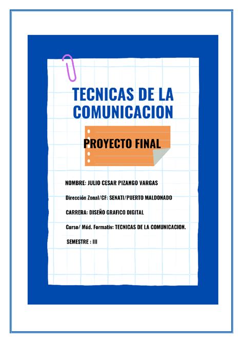 Trabajo Final T Cnicas De La Comunicaci N Trabajo Final Del Curso