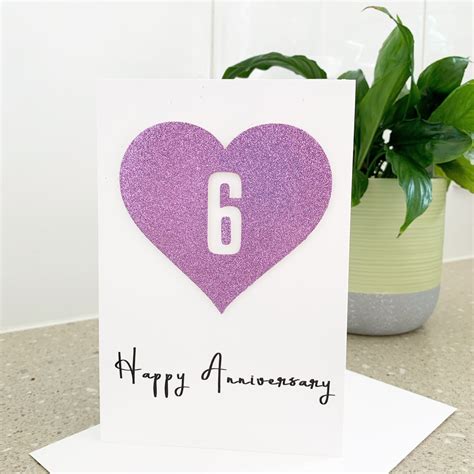 6th Anniversary Card Personalized T Milestone Annivesary Etsy