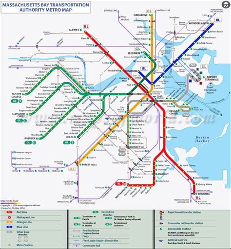 Mbta Map Massachusetts Maps Pinterest