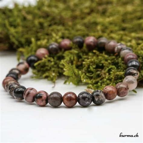 Bracelet Rhodonite Mm Facettes N Kurma Ch