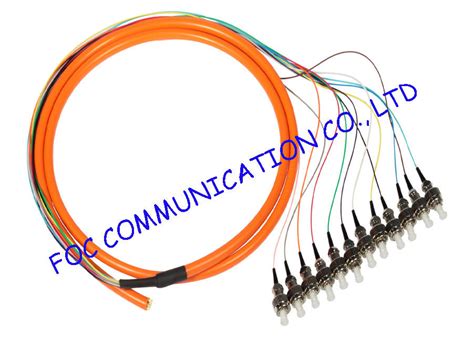 Bundle Fan Out Fiber Optic Pigtail Multimode Fc 12cores For Fiber Networks