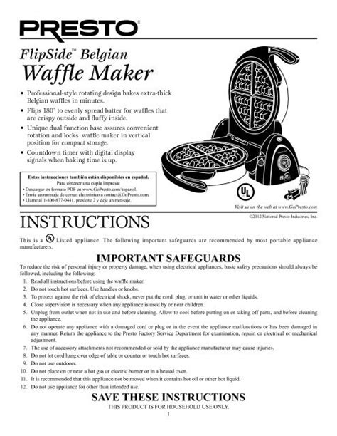 Belgian Waffle Maker - Presto