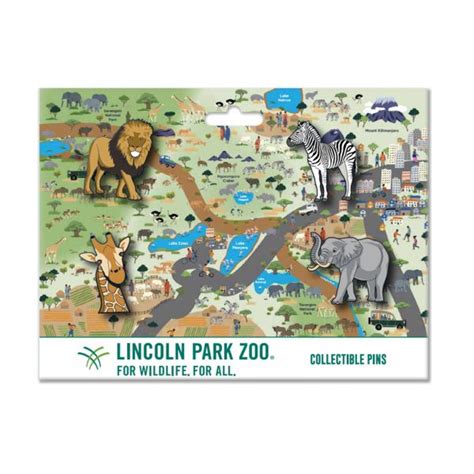 MuzeMerch - Lincoln Park Zoo Map Enamel Pin Set