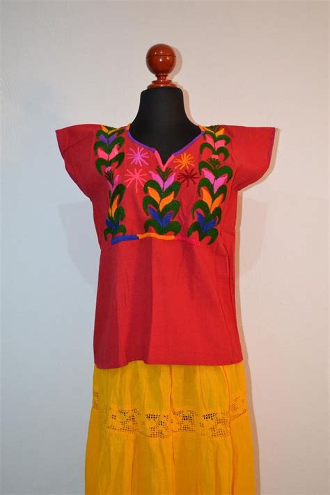 Traditional Mexican Shirt For Women Mexican Huipil Chiapas Etsy In