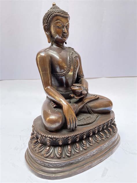 Nepali Handmade Statue Of Shakyamuni Buddha Chocolate Oxidized Price