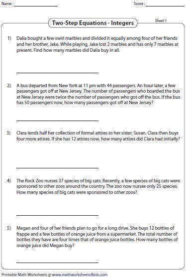 Multiplication Of Integers Word Problems