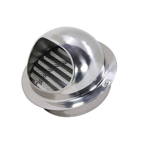 Wall Mountable Metal Round Bull Nose Vent With Louvres Built In Fly