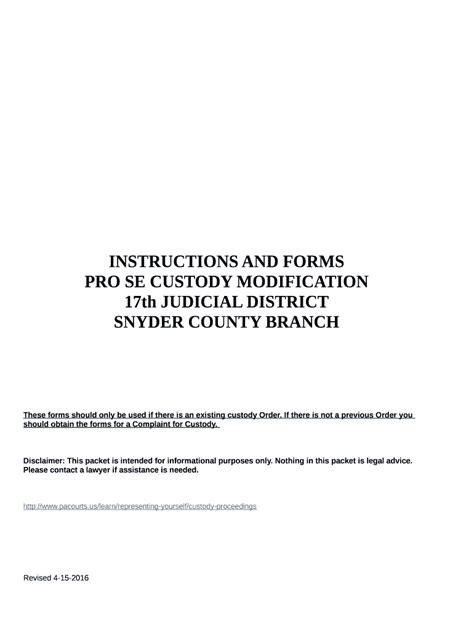 Fillable Online Snydercounty Instructions And Forms Snydercounty Org