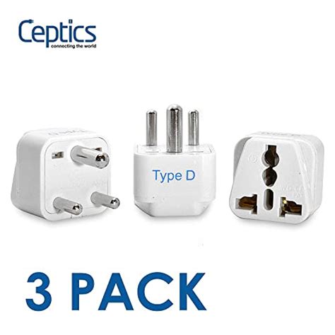 Ceptics India Travel Plug Adapter Type D For Pakistan Nepal