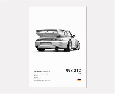 Porsche 993 Gt2 Supercar Poster Print Wall Art Car Photography Etsy