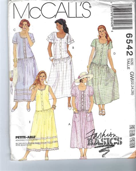 Uncut Vintage Mccalls Sewing Pattern 6542 1990s Loose Fitting Etsy In