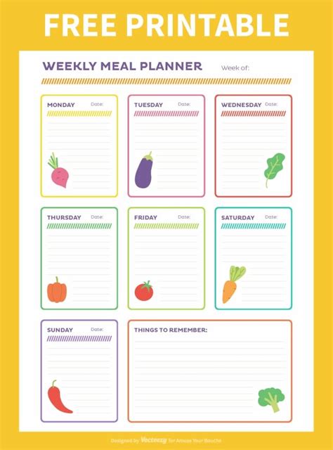 Cute Meal Plan Printable Meal Planner Printable Free Meal Planner