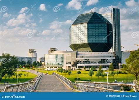 Famous Building National Library Of Belarus In Minsk Editorial Photo