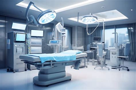 3d Render Of Operating Room With Surgery Equipment In Modern Clinic