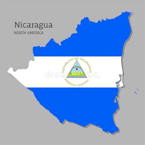 Mapa De Nicaragua Con Bandera Nacional Ilustraci N Del Vector