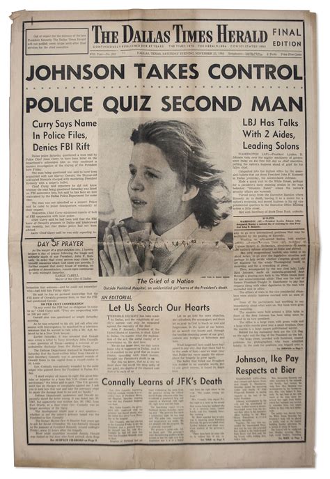 Lot Detail - ''The Dallas Times Herald'' From 23 November 1963