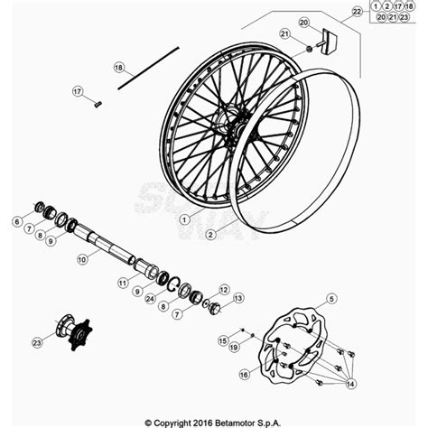 ROUE AV BETA 480 RACING 2024 AVEC MICROFICHES ET VUES ECLATEES