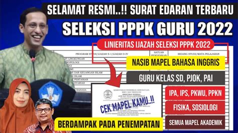 RESMI KABAR GEMBIRA SURAT EDARAN TERBARU PPPK 2022 LINIERITAS