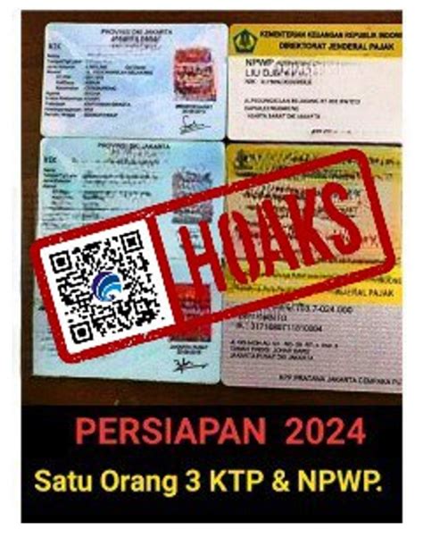 HOAKS Satu WNA Cina Punya Tiga KTP Dan NPWP Untuk Persiapan Pemilu