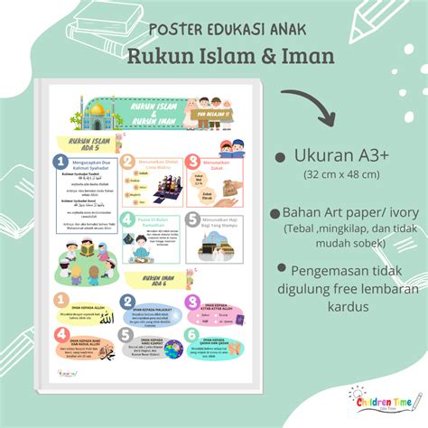 Jual Poster Edukasi Rukun Islam And Iman Shopee Indonesia