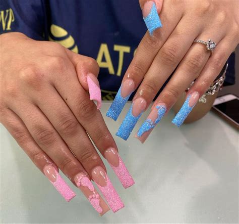 40 Cute Pink Blue Gender Reveal Nail Ideas Artofit