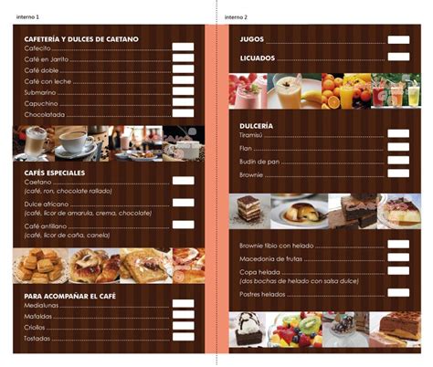 Menu Para Una Cafeteria Cafeteria Menu Cafeteria Bebidas Con Baileys