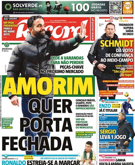 Capa Jornal Record Fevereiro Capasjornais Pt