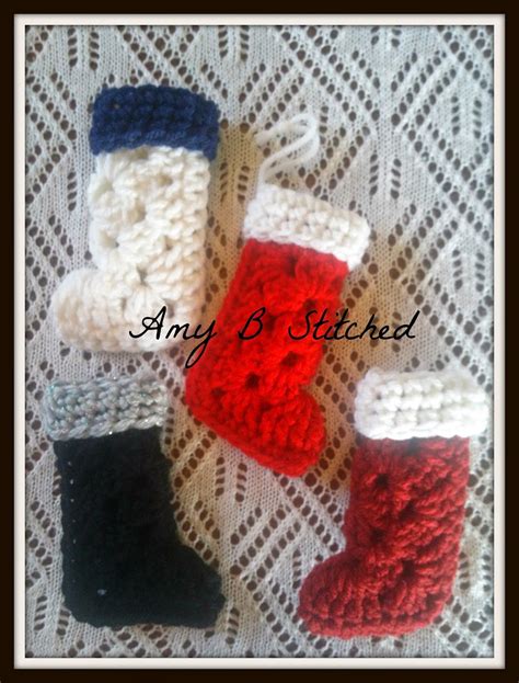 Granny Square Stocking Ornament By Amy B Stitched Free Crochet Pattern Amysastitchatatime