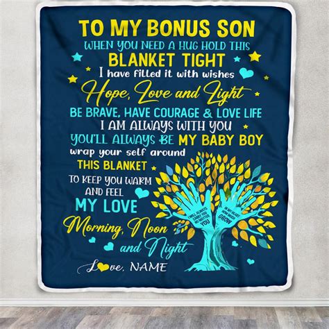 Personalized To My Bonus Son Blanket From Stepmother When You Need A