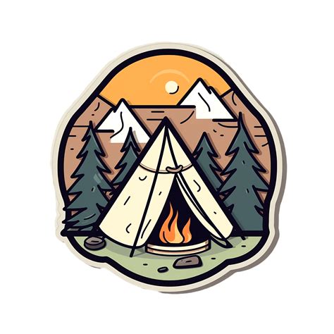 Outdoor Camping Sticker Minimalist Outdoor Camping Large Sticker