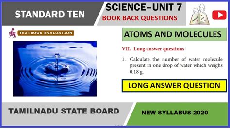 Th Science Long Answer Question Unit Atoms And Molecules Book