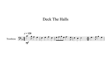 Deck The Halls Trombone Arr Digital Book Music By Traditional Sheet Music For Trombone Solo