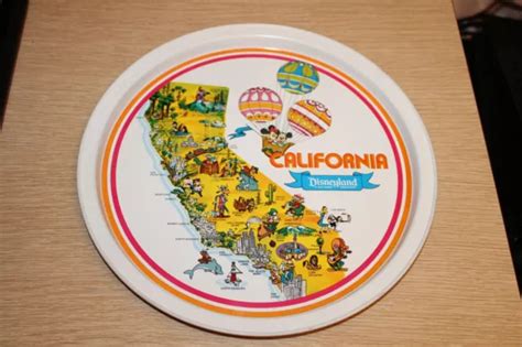 DISNEYLAND TIN TRAY California Walt Disney Mickey Donald Souvenir Plate