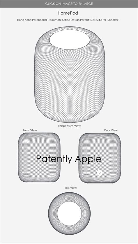 Apple Won A Design Patent For Their 2023 HomePod This Week Along