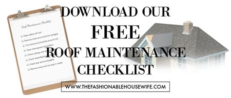 Free Printable Roof Maintenance Checklist For Homeowners • The