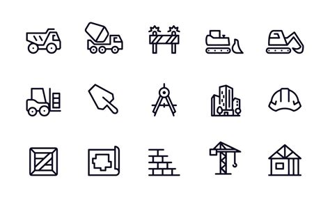 Construction Icons Vector Design 10654941 Vector Art At Vecteezy